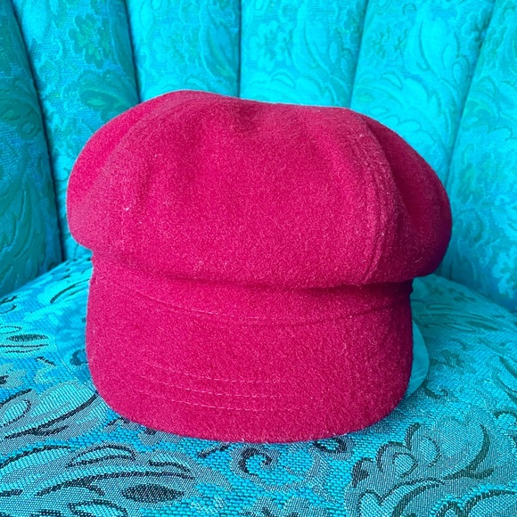 VINTAGE 90's Betmar New York Newsboy Red Wool Hat Unisex - Picture 7 of 9